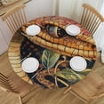 thumbnail image 1 of Patifu Snake Flowers Eye Round Tablecloth 100% Polyester Stain-Resistant for Indoor Outdoor Restaurants, Weddings, Parties Picnic Dining Kitchen Farmhouse Table Cloth 54"-58, 1 of 8
