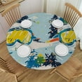 thumbnail image 1 of Patifu Snow Skiing Glasses Trees Annabel Kidston Round Table Cover Stain Resistant Washable Indoor Outdoor Tablecloth Kitchen Dining Wedding Parties Elastic Edge 100% Polyester Fiber 31-35, 1 of 8