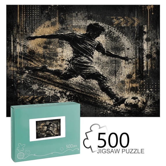 Patifu Soccer Stadium Night Industrial Gold Wooden Jigsaw Puzzle, HD Printed Art Puzzle, Interactive Family Game, Wall Decor for Bedroom Living Room, Educational, Fun Gift for Adults and Family
