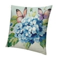 thumbnail image 1 of Patifu Spring Summer Decorative Throw Pillow Covers  Blue Hydrangea Flower Bike Just Bloom Porch Patio Outdoor Pillowcase, Love Grows Here Floral Bicycle Cushion Case Home Decor 18x18in, 1 of 5