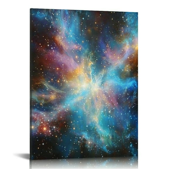 Patifu Star Cluster Space Art Nebula Canvas Wall Art Decor 12x16 in