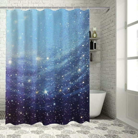 Patifu Stars Galaxy Space Art Bathroom Shower Curtain Set with Hooks 100% Polyester Home Bathtubs Decoration 36"x72