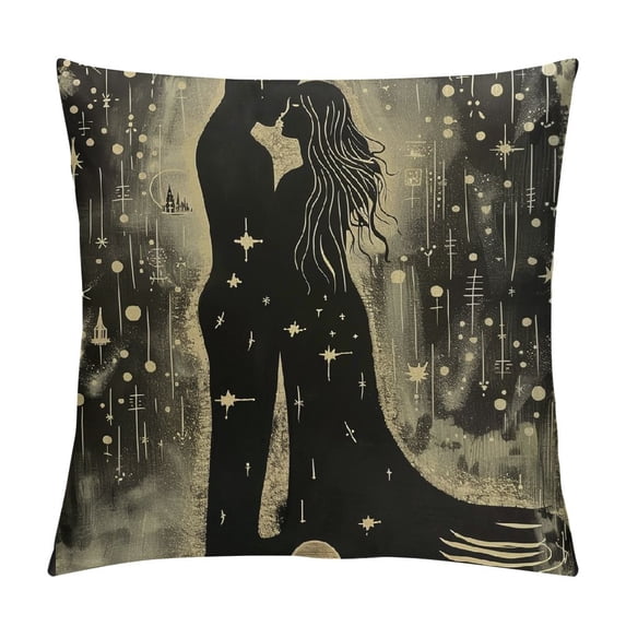 Patifu Stars Graphic Decorative Pillow Cover for Home Couch Living Room Bed Sofa - Short Plush Cushion Case 1PC 20x20in