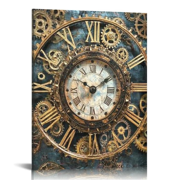 Patifu Steampunk Canvas Wall Art Living Room Bedroom Home Office Decor High Resolution Print Handmade Waterproof Tear Resistant 12x16 in