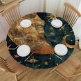 thumbnail image 1 of Patifu Sun Moon Stars Polyester Round Tablecloth Stain-Resistant Washable Indoor Outdoor Table Cover Cloth 100% Polyester Fiber 31"-35, 1 of 8