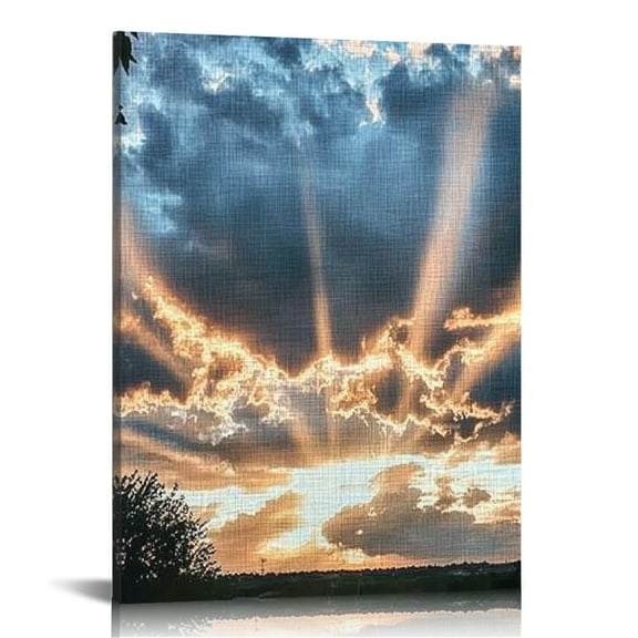 Patifu Sun Rays Wall Decor Canvas Art Print for Living Room Bedroom Home Office, High Resolution Wall Pictures, Waterproof and Tear Resistant, Easy to Frame, Perfect Gift 12x16 in