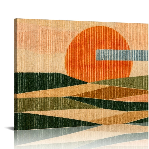 Patifu Sunset Hills Landscape Canvas Wall Art Ready to Hang for Bedroom Living Room Decor 16x12in