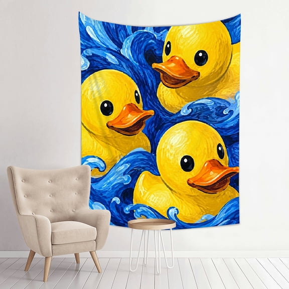 Patifu Three Ducks In Ocean Waves Vertical Print Tapestry for Bedroom Living Room Decor 30*40in