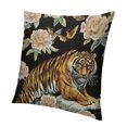 thumbnail image 1 of Patifu Throw Pillow Cover Tiger Beautiful Summer Tropical Flowers Crane Birds Square Pillow Case Cushion Cover for Home Car Decorative  24x24in, 1 of 5