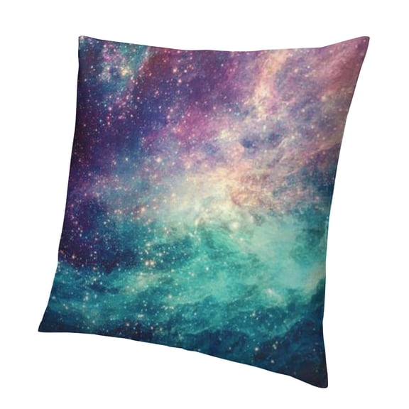 Patifu Throw Pillow Cover Universe Space Nebula Galaxy Outer Space Milky Way Gas Cloud Vivid Star Starry Sky Decor Lumbar Pillow Case Cushion for Sofa Couch Bed Standard 12x12in