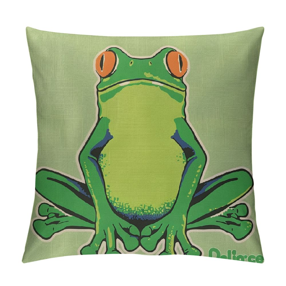 Patifu Throw Pillow Covers For Couch Zen Frog Yoga Mascot Bed Sofa