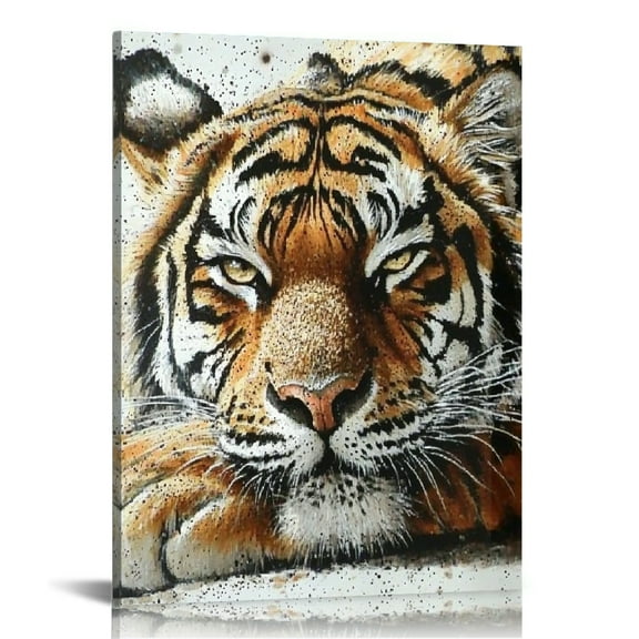 Patifu Tiger Theme Ready to Hang Canvas Wall Art Decor for Living Room Bedroom Home Office 12x16 in