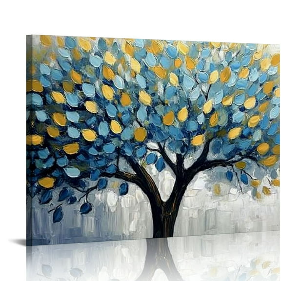Patifu Tree of Life Wall Art Canvas Print Tree Pictures Wall Decor Textured Abstract Modern Living Room Home Bedroom Office Artwork Decoration 20x16in