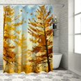 thumbnail image 1 of Patifu Trees Yellow Leaves Sky Shower Curtain 100% Polyester Chic Modern Bathroom Decor with Hooks 69"x72, 1 of 7