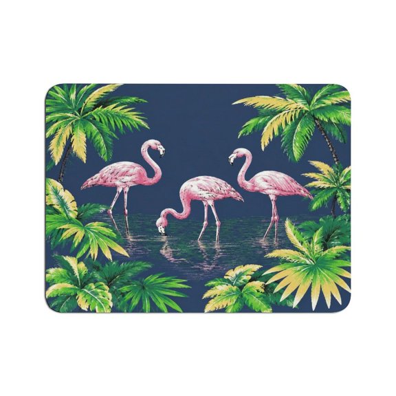 Patifu Tropic Flamingo Mouse Pad, Square Smooth Surface Desk Mat, Stitched Edge for Office, Laptop, Computer, Home,