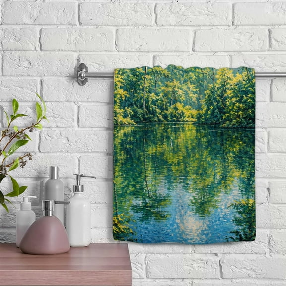 Patifu Tropical Rainforest Lake Spa Hand Towel 100% Polyester Soft Absorbent 29.5x13.8 Inches 29.5x13.8in