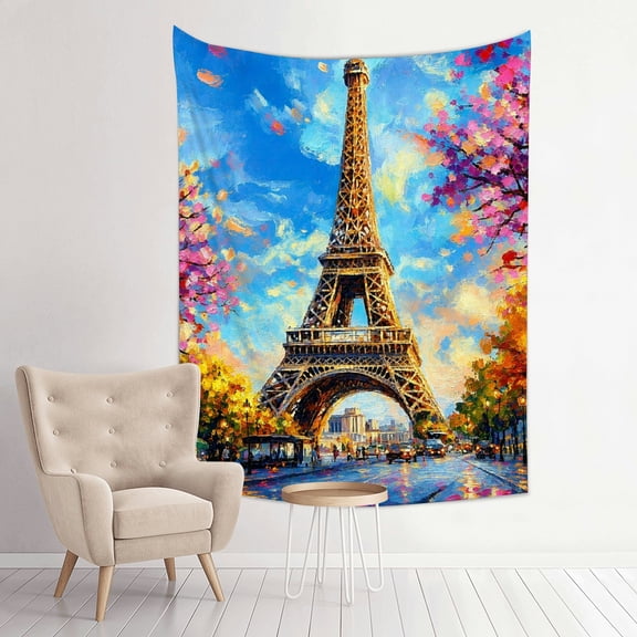 Patifu Vertical Print Eiffel Tower Paris Tapestry for Bedroom Dorm Living Room Wall Hanging Home Decor 30*40in