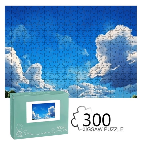 Patifu View of Cloudy Sky in Sunny Day Nature Landscape Outdoors Fluffy Jigsaw Puzzle for Adults,Precision‑Cut Cardboard Puzzle with Reference Poster for Relaxation,Family Game and Gift‑Ready