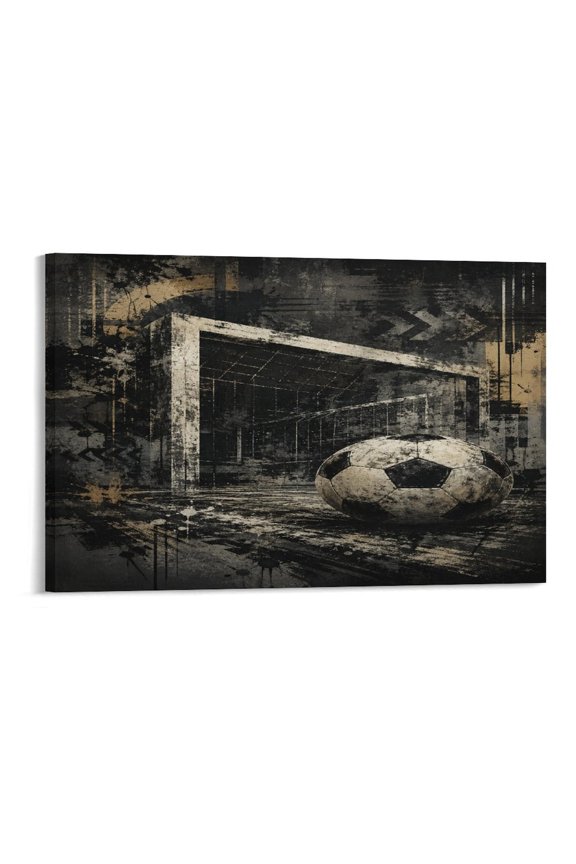 Vintage Soccer Goal Poster Wall Art, High-definition Printed Frameless Canvas Wall Art, Suitable for Hanging in Bedrooms, Dormitories,