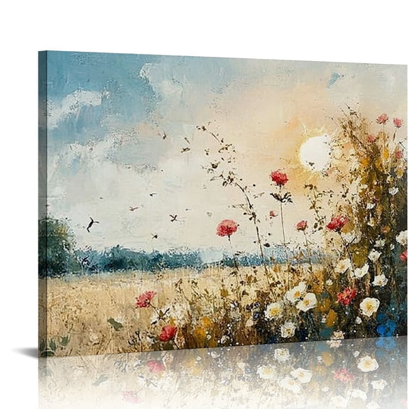 Patifu Wall Decor For Living Room Canvas Prints Wall Art Bedroom Office Decoration Vintage Abstract Painting Rural Natural Landscape Pictures Artworks Ready To Hang Farmhouse Aesthetic Home