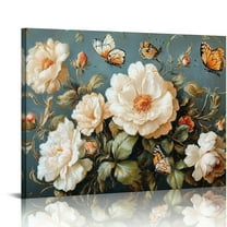 Patifu Wall Decor For Living Room Canvas Wall Art For Bedroom Office Decorations Modern Family Wall Paintings White Flowers Pictures Artwork  Ready To Hang Room Aesthetic Home Decor 20x16in