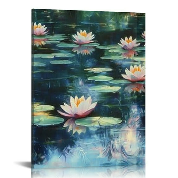 Patifu Water Lilies Art Modern Canvas Prints Wall Decor 24x36 12x16 in