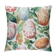 thumbnail image 1 of Patifu Watercolor Easter Eggs Throw Pillow Covers  Decorative Pillowcase Cushion Covers Soft Velvet Pillow Cases for Sofa Couch Bed Car Bedroom Spring Easter Decor 18x18in, 1 of 5