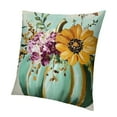 thumbnail image 1 of Patifu Watercolor Pumpkin Floral Throw Pillow Cover Fall Decor Pumpkins Harvest Cushion Cover for Outdoor Patio, Decorative Autumn Farmhouse Thanksgiving Pillow Case for Sofa 18x18in, 1 of 5