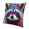 thumbnail image 1 of Patifu Watercolor Raccoon Throw Pillow Cover,Cute Wild Animal Pillow Cover ,Colourful Tie Dye Cushion Cover,Rainbow Fluid Painting Style Decorative Square Pillow Case 12x12in, 1 of 5