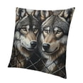 thumbnail image 1 of Patifu Wolf Pillow Cover for Kids Teens Adults,Tribal Ethnic Wildlife Cushion Case,Couple Wolves Wild Safari Animal Throw Pillow Cover,Exotic Dreamcatcher Decorative Pillow Cover 18x18in, 1 of 5