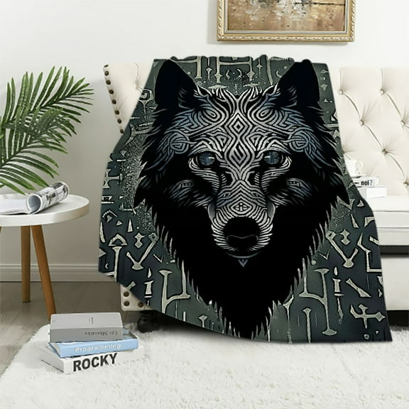Patifu Wolf Triangle Symbols Warm Lightweight Blanket Soft Fleece Blankets Throw Blanket Living Rooms Sofa Decor Cow Gifts Blanket All Seasons 60x80in