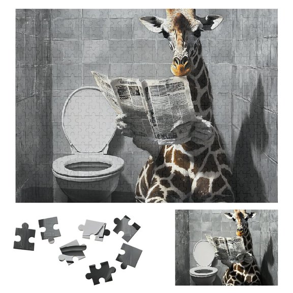 Patifu Wooden Jigsaw Puzzle Giraffe Theme Gift for Family Friends 500 PCS