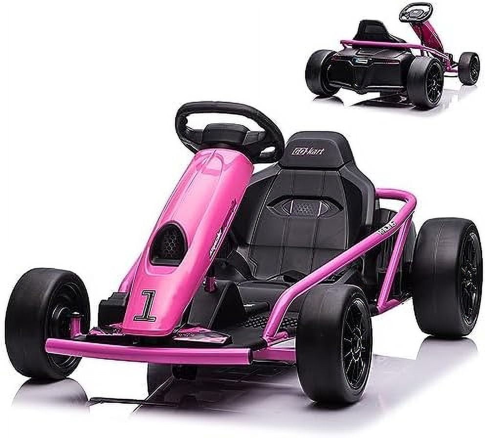 Patikuin 24V Go Kart for Kids 8-12 Years, 300W*2 Extra Powerful Motors, 9Ah Large Battery 8MPH High Speed Drifting with Music, Horn,Max Load 175lbs Outdoor Ride On Toy for Teens