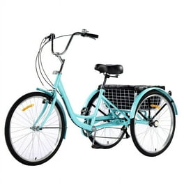 PEXMOR 7 Speed Adult Tricycle 24 26 Inch 3 Wheel Bike with Foldable Baskets for Shopping Recreation Picnic Walmart