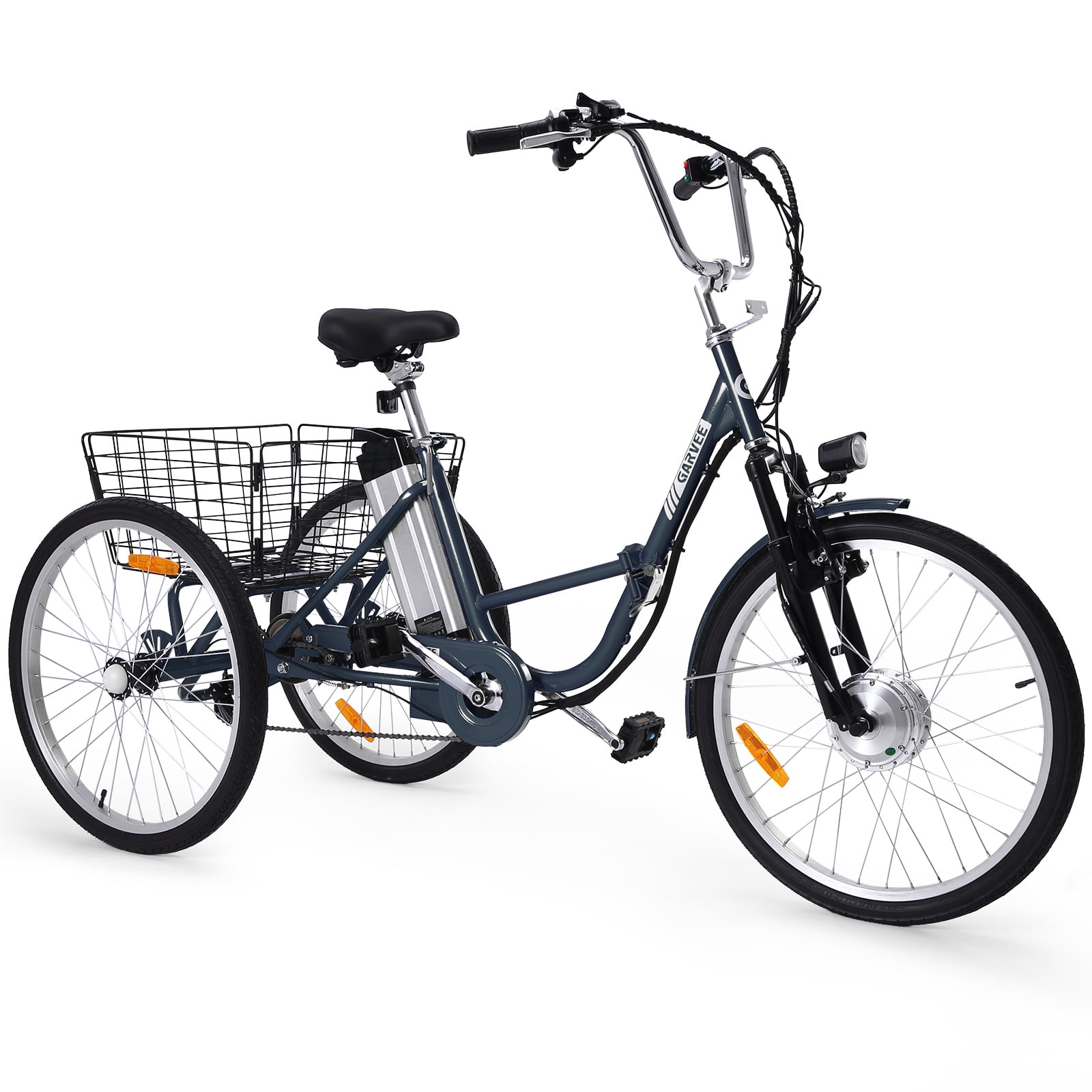 Patikuin Electric Tricycle for Adults, 24" Trike 3Wheel 36V 250W 7