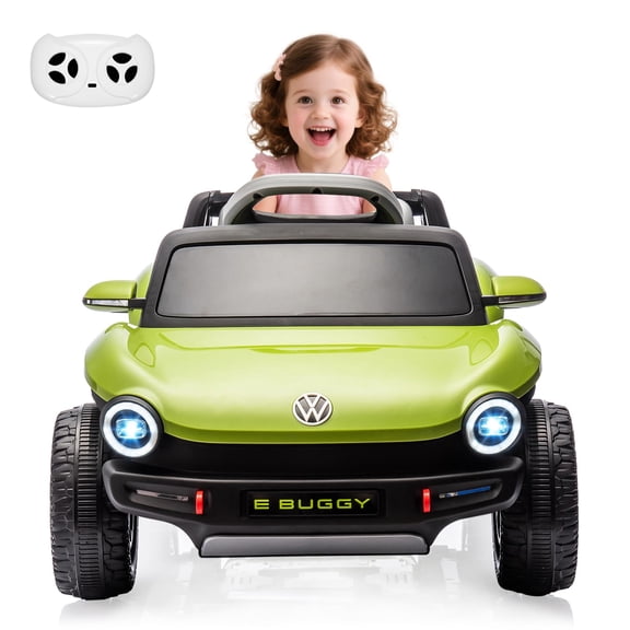 Patikuin Kids Ride On Car 12V Electric Ride On Toy Licensed Volkswagen Beetle for Toddlers 4 Wheeler Vehicle with Remote, Battery Level Display, LED Lights, USB, Horn, Music