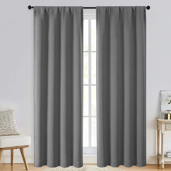 Patin Light Grey Blackout Curtains for Living Room 78 Inches Long 2 Pcs, Room Darkening Thermal Insulated Curtains for Bedroom, Privacy Home Decor Rod Pocket Drapes, Each Panel 40" W x 78" L