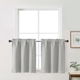 thumbnail image 1 of Patin Silver Grey Kitchen Curtains 24 Inch Length 2 Pcs, Thermal Insulated Home Decor Short Room Darkening Curtains, Rod Pockets Window Drapes for Cafe Bathroom, Each Panel 30" W x 24" L, 1 of 10
