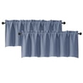 thumbnail image 1 of Patin Denim Blue Kitchen Curtains 18 Inch Length 2 Pcs, Rod Pockets Room Darkening Solid Thermal Curtains for Bedroom Decor, Valances for Windows Drapes for Bathroom Cafe, Each Panel 60" W x 18" L, 1 of 10