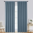 thumbnail image 1 of Patin Stone Blue Blackout Curtains 90 Inches Long 2 Pcs, Rod Pocket Room Darkening Decor Window Curtains for Bedroom, Soft Privacy Thermal Insulated Drapes for Living Room, Each Panel 50" W x 90" L, 1 of 9