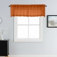 thumbnail image 1 of Patin Orange Sheer Curtains Valances for Windows 14 Inch Length 2 Pcs, Voile Solid Color Short Kitchen Curtain, Home Decor Drapes with Rod Pockets for Cafe Bedroom Basement, Each Panel 42" W x 14" L, 1 of 9