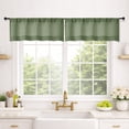 thumbnail image 1 of Patin Green Valances for Windows 2 Panels 52 x 18 Inch, Light Filtering Faux Linen Textured Small Kitchen Curtains, Rod Pocket Rustic Valances Curtains for Bedroom Cafe Basement, 1 of 10