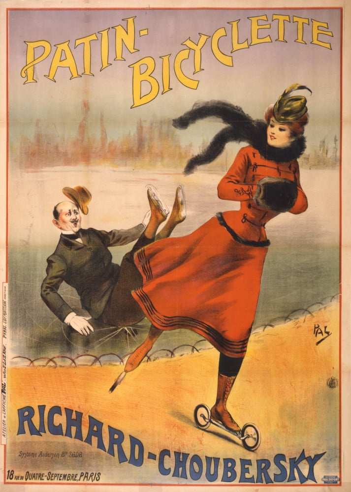 Patin-bicyclette Richard-Choubersky c1890 Canvas Art - Jean de Palologue (18 x 24)