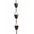 thumbnail image 1 of Patina Products R260H Antique Copper Flower Cup Rain Chain - Half Length, 1 of 3