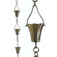 thumbnail image 1 of Patina Products R266H Brushed Stainless Fluted Cup Rain Chain - Half Length, 1 of 2
