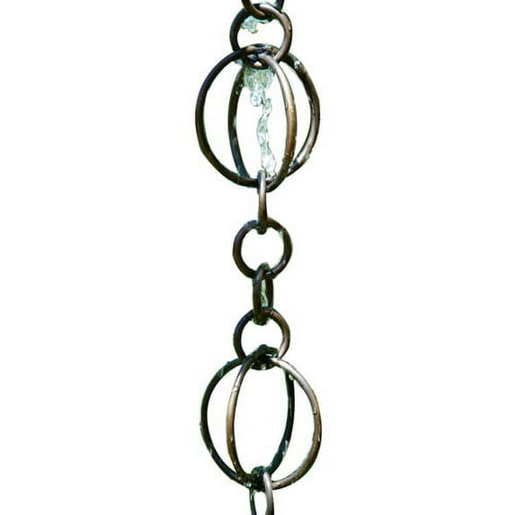 Patina R256 Antique Copper Life Circles Rain Chain
