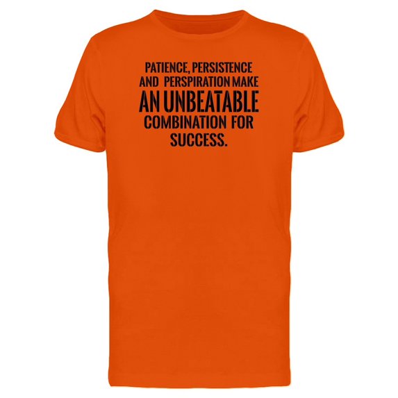 Patince Pesistence Success Quote Tee Men's -Image by Shutterstock