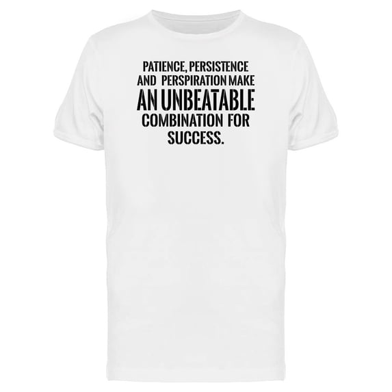 Patince Pesistence Success Quote Tee Men's -Image by Shutterstock