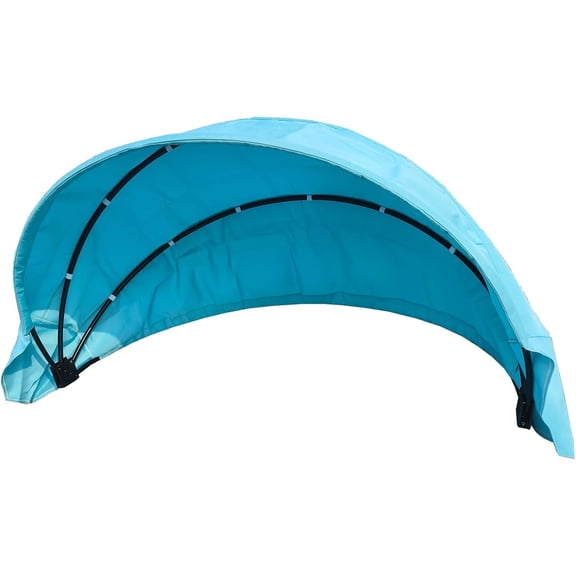 Patio 66" Daybed Canopy Cover Replacement Retractable Top Cover for Outdoor Round Rattan Wicker Sectional Porch Sunbed (Only Canopy) (Sky Blue)