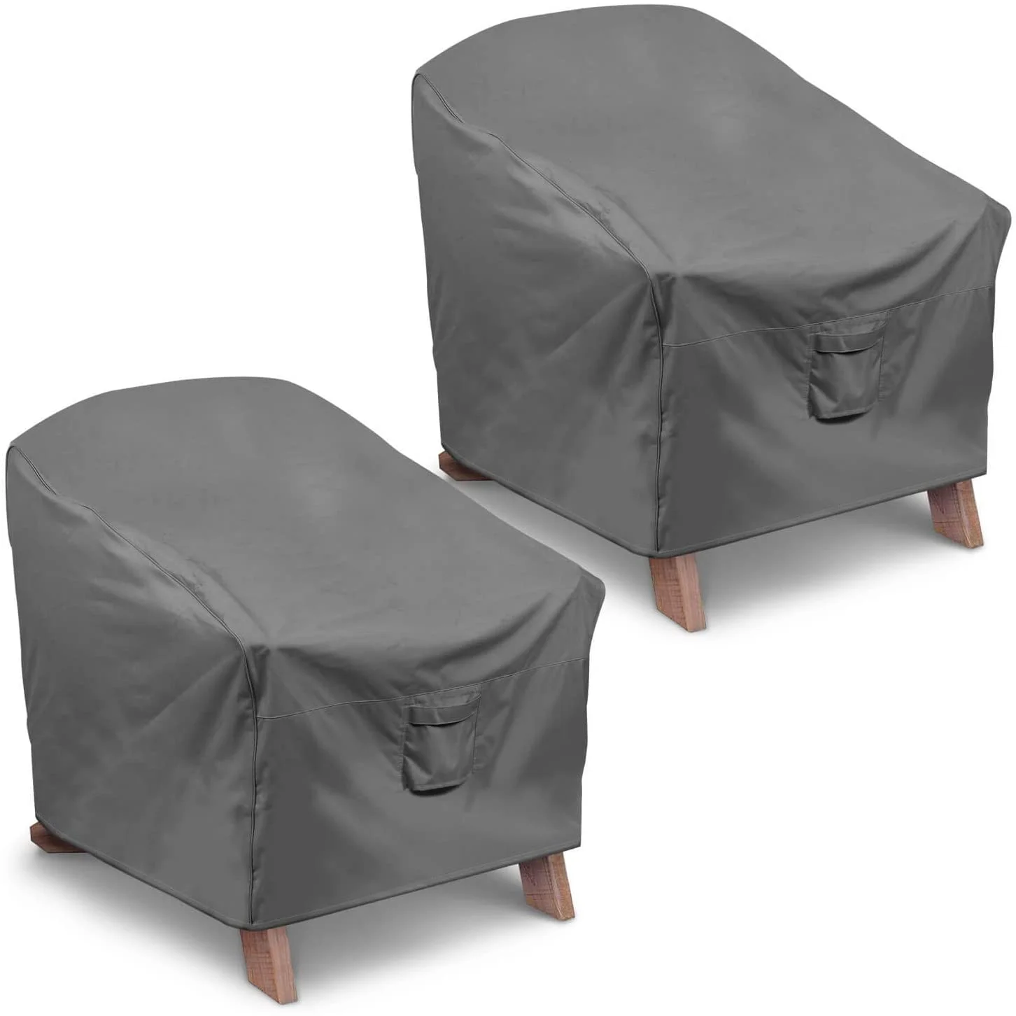 Patio Adirondack Chair Covers, Heavy Duty Patio Chair Cover, Waterproof Outdoor Lawn Patio Furniture Covers (Standard - 2 Pack, Grey) Grey Standard - 2 Pack Grey Standard - 2 Pack Grey